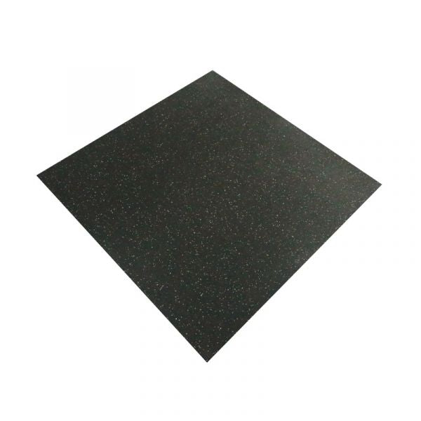 Pavimento Toorx anti-trauma 20mm gomma riciclata nera+15% EPDM grigio - 100x100cm - grana fine superiore/media inferiore PANT-21