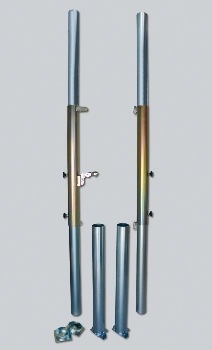 Impianto beach volley zincato mm.50 Art. V 709/R in tubo di  acciaio mod. standard con bussola a croce