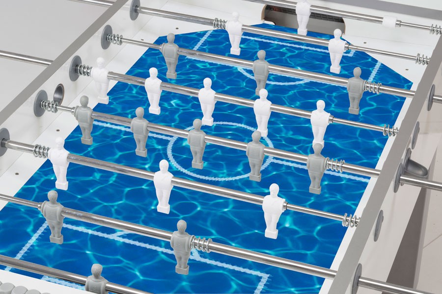 Calcio Balilla Garlando G 500 Wheaterproof H2o Pure White Aste Rientranti