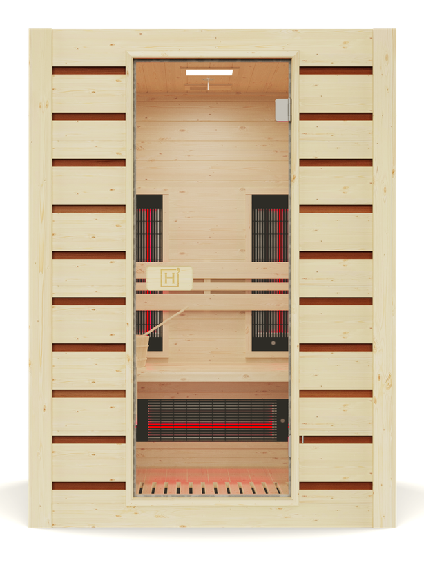 Sauna Holl's Hybrid Combi Infrarosso E Vapore 2 posti Doppia Tecnologia Fornello da 3,5 kW HL-HC02PK