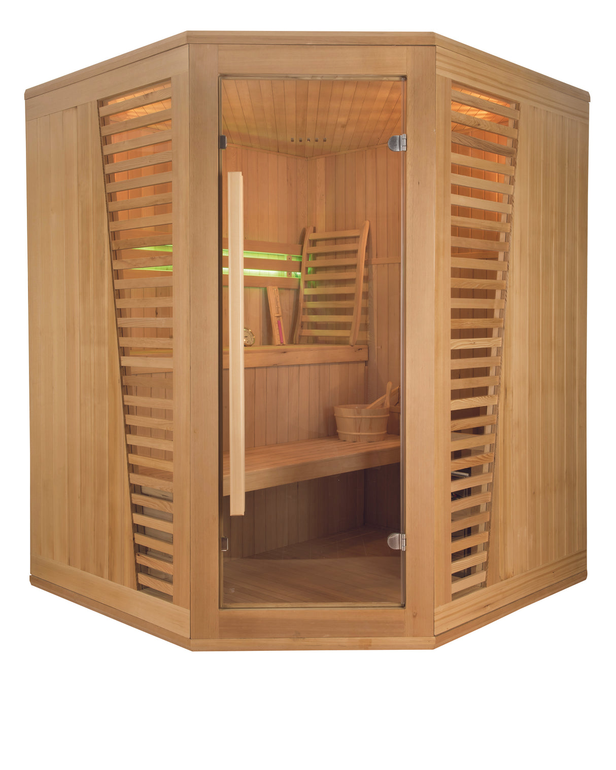 Sauna veneziana angolare a 3/4 posti Pacchetto completo 6kW Cod. HL-VN04C-PKUP