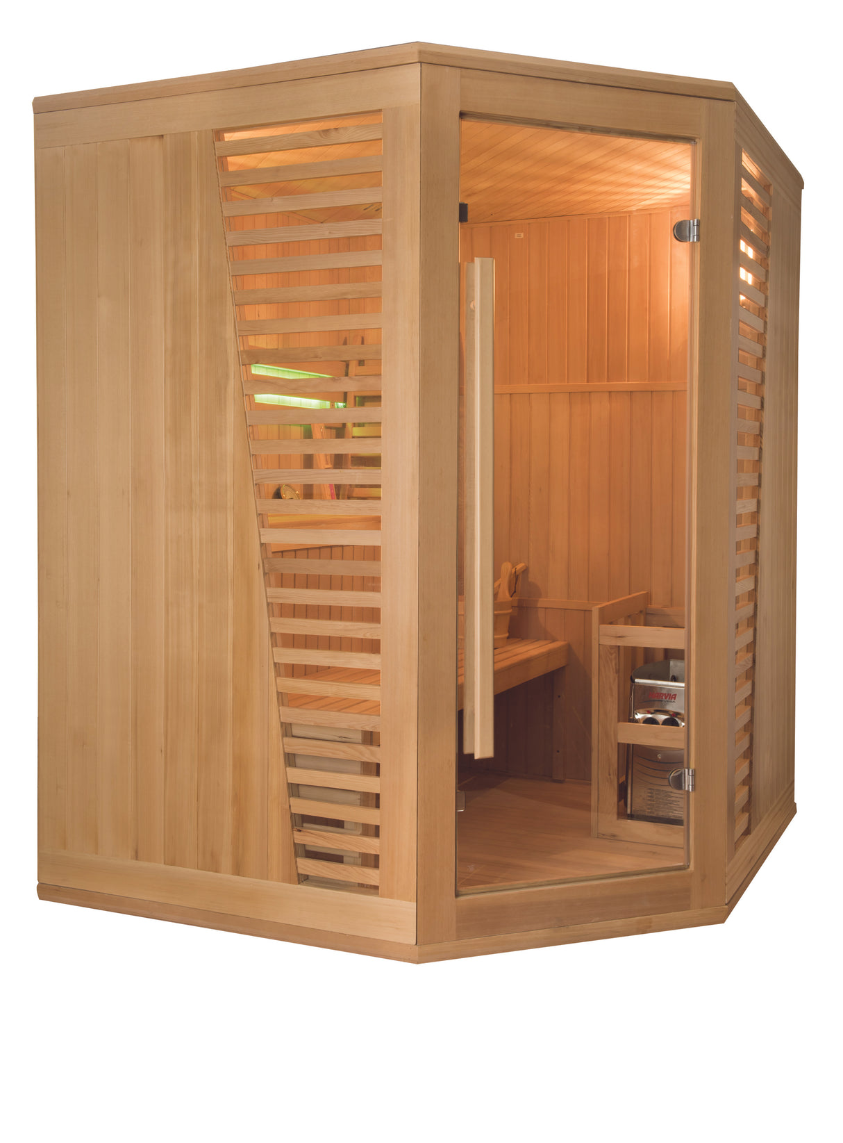 Sauna veneziana angolare a 3/4 posti Pacchetto completo 6kW Cod. HL-VN04C-PKUP
