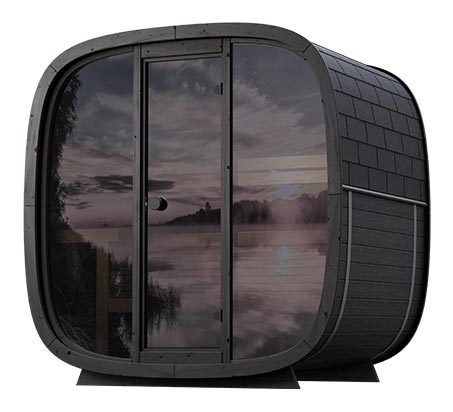 Sauna a Vapore Holl's da esterno Onyxia con frontale in vetro Cod. HL-SSBLK160-FG