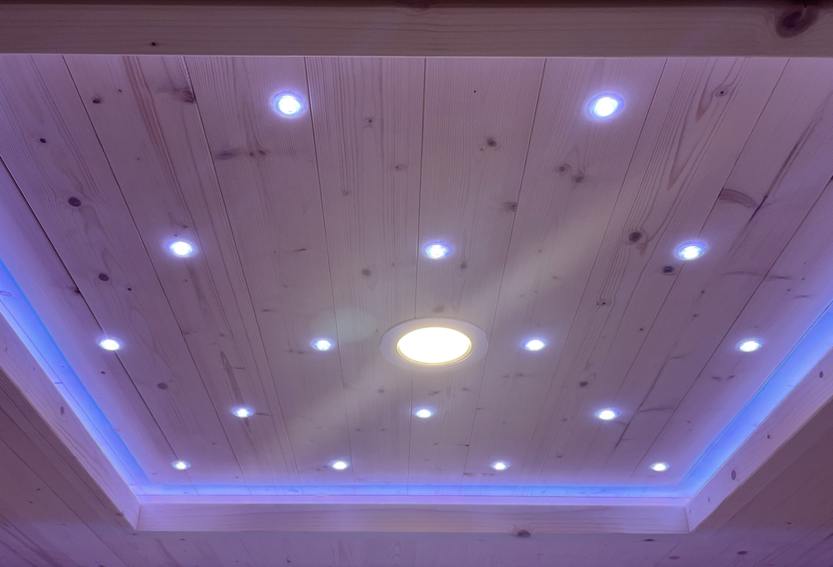 Sauna Finlandese modello Utopia 2/3 posti Pacchetto completo 4,5kW stufa e pietre comprese Cod. HL-UTA03PK