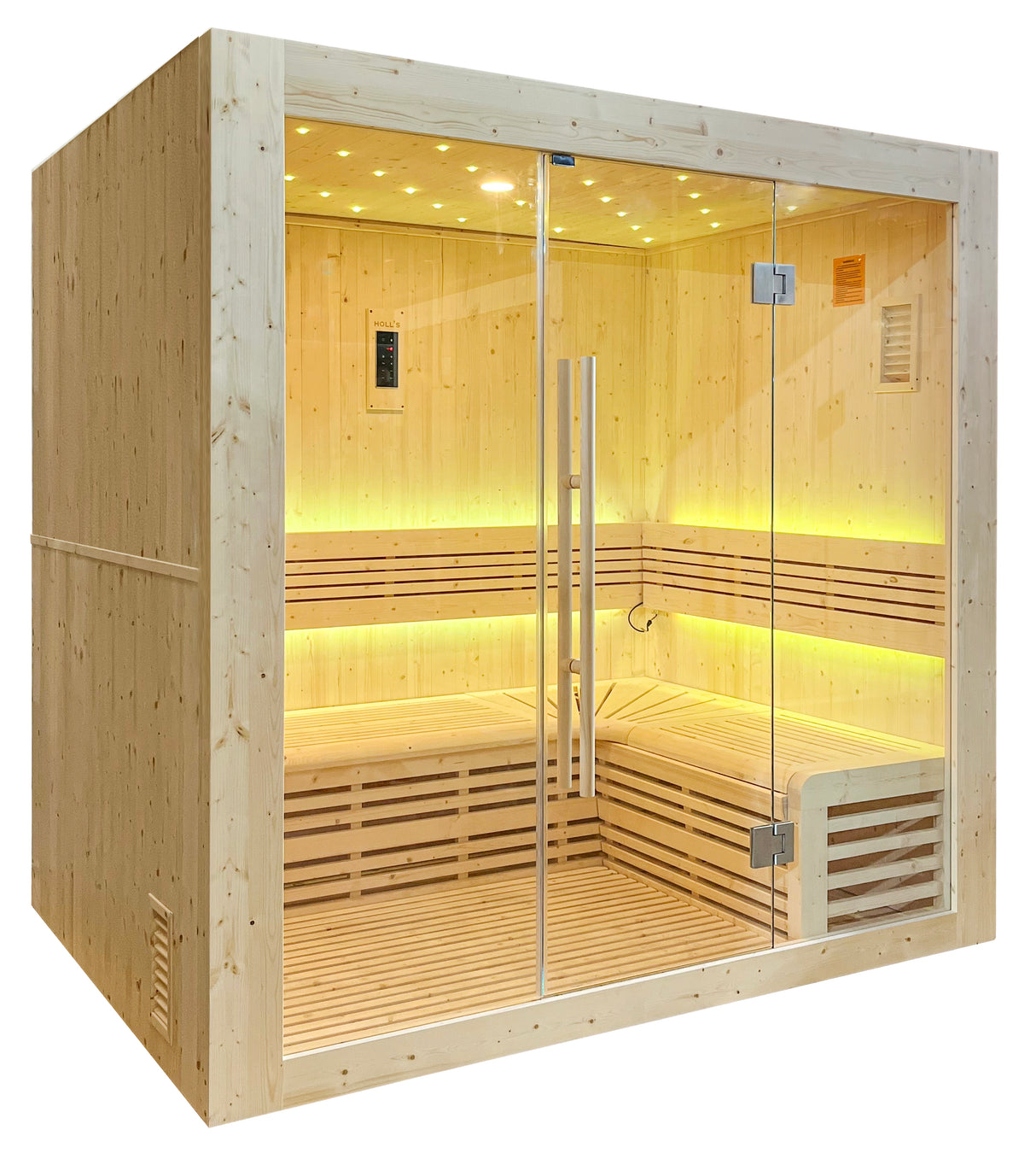 Sauna Finlandese modello Utopia 4 posti Pacchetto completo 6kW stufa e pietre comprese Cod. HL-UTA04PK