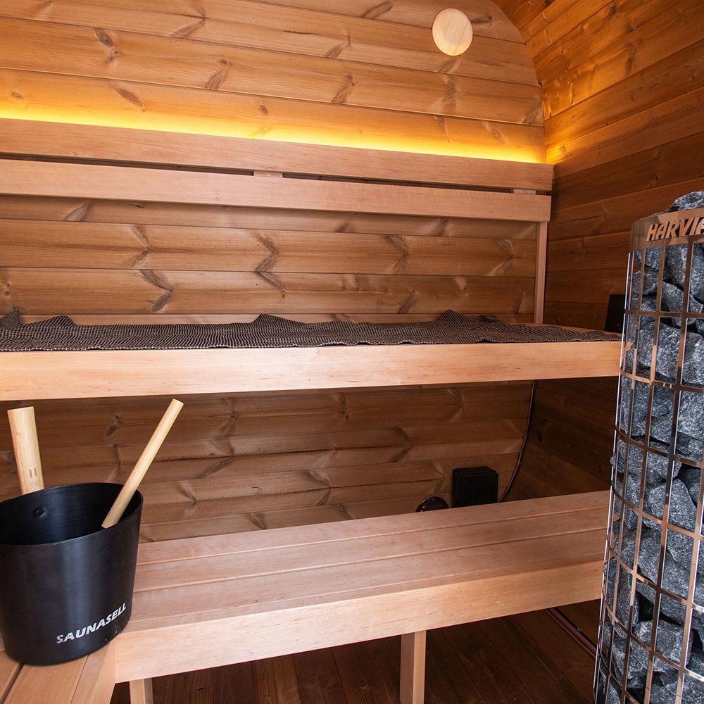 Sauna a Vapore Holl's da esterno Onyxia con frontale in vetro Cod. HL-SSBLK160-FG