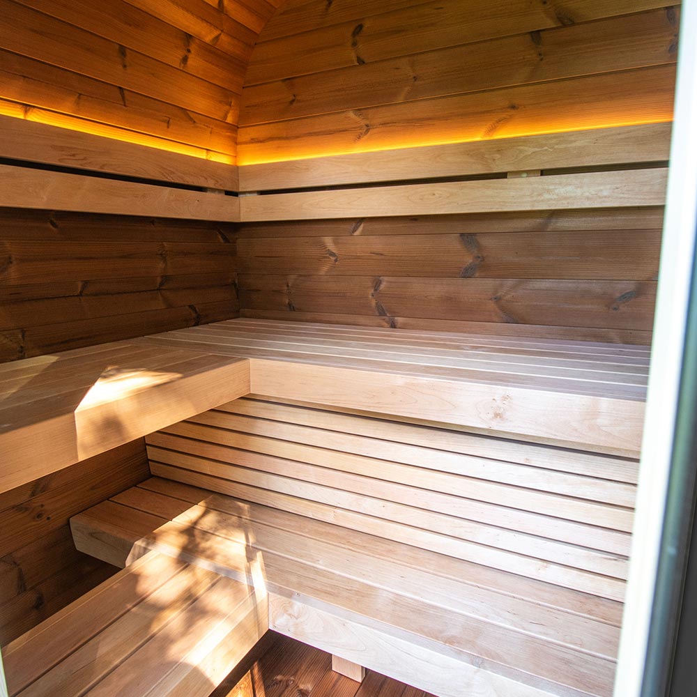 Sauna a vapore Onyxia Cube Thermowood di Holl Cod. HL-SSBLK160-FWBG