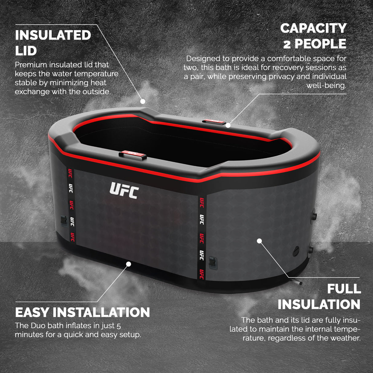Bagno di ghiaccio Netspa Duo x UFC - Innovazione per il recupero UFC IceBath Cod. SP-UFC301