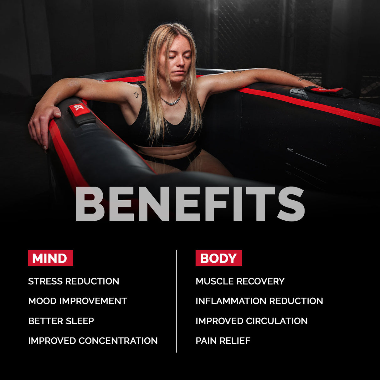 Bagno di ghiaccio Netspa Duo x UFC - Innovazione per il recupero UFC IceBath Cod. SP-UFC301
