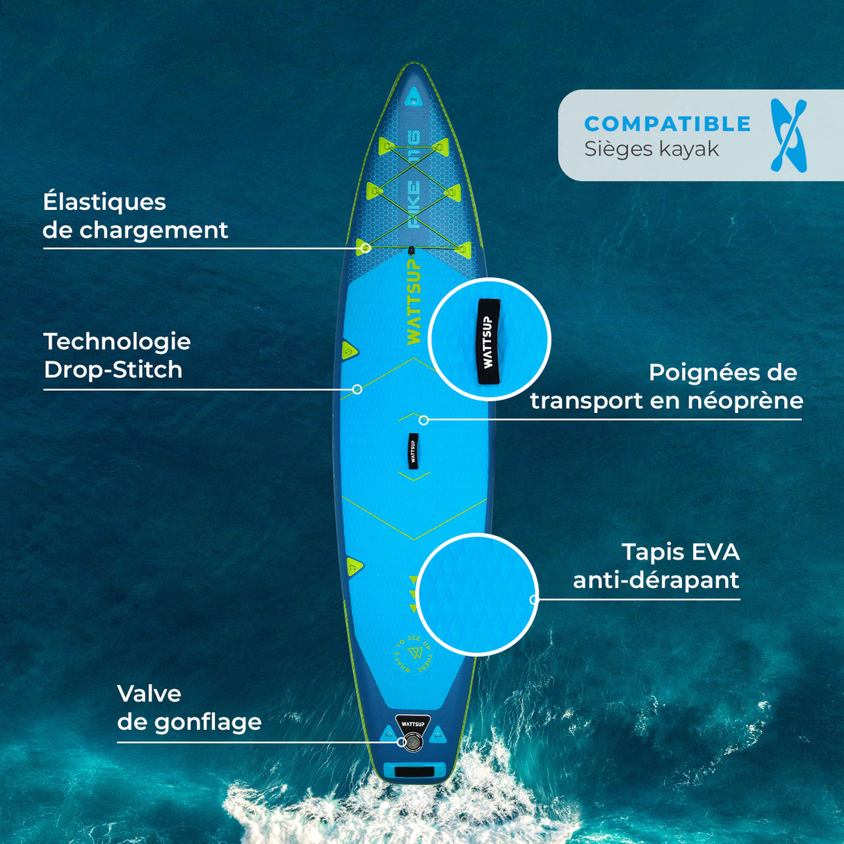 Tavola da SUP / PADDLEBOARD WattSUP Pike 11'6 (Kayak combinato)
