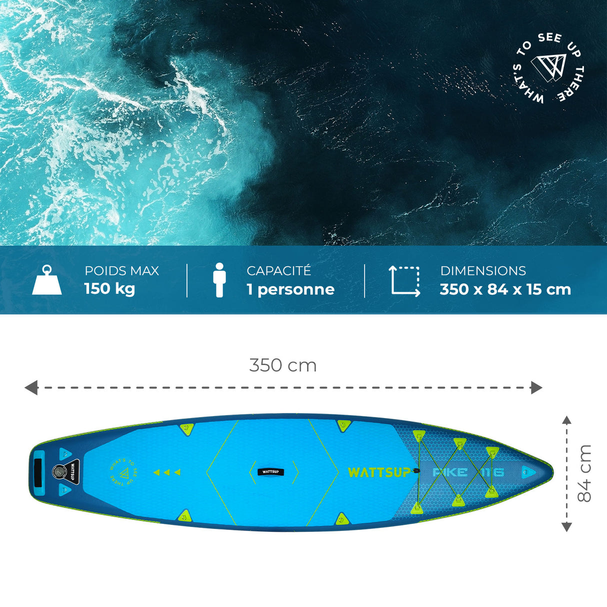 Tavola da SUP / PADDLEBOARD WattSUP Pike 11'6 (Kayak combinato)