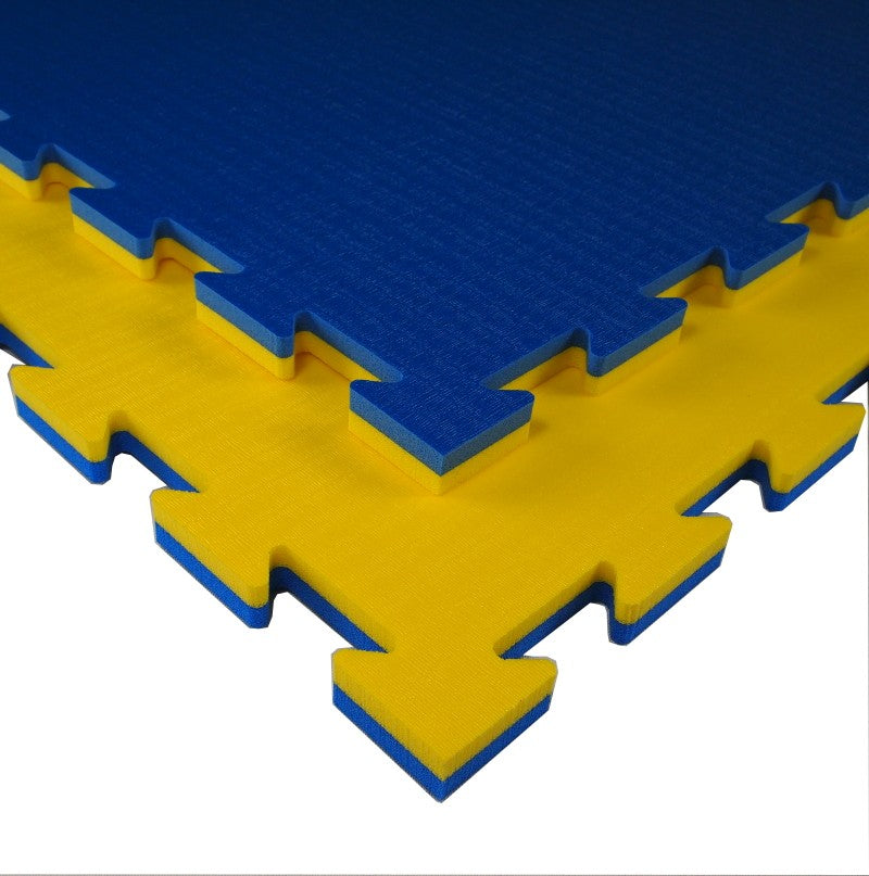 Tatami Incastro Karate K20L-GB dim 100x100x2cm Giallo-Blu Quantità Minima Per La Vendita 9 Moduli
