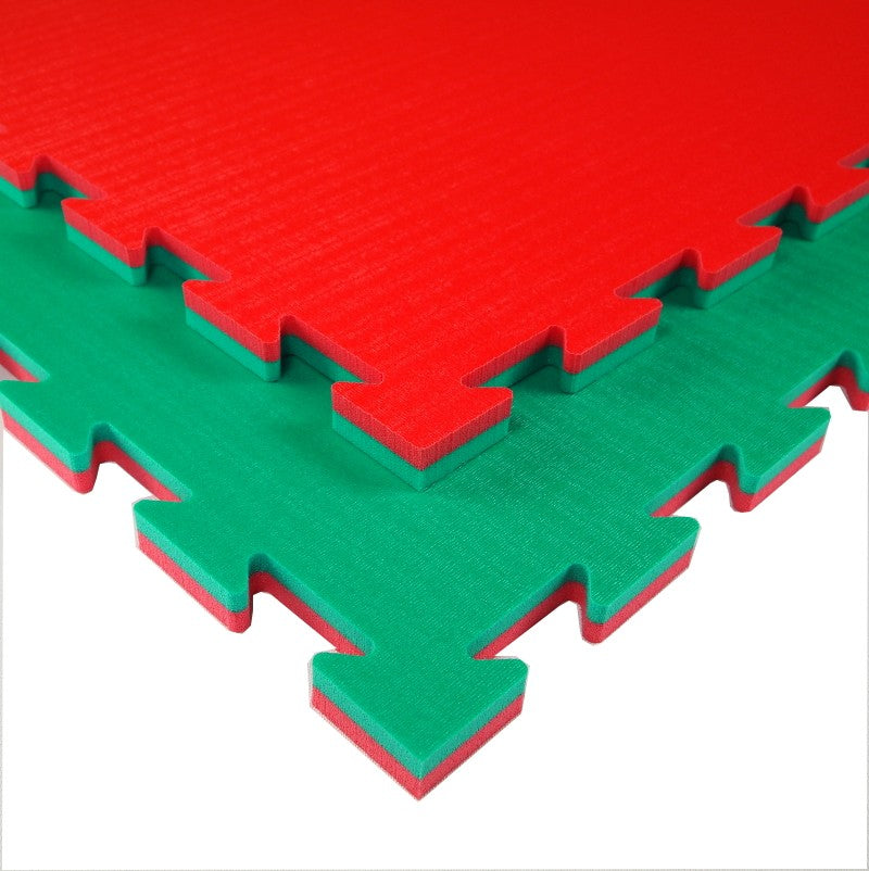Tatami Incastro Karate K20L-RV dim. 100x100, 2cm Verde-Rosso Quantità minima per la vendita 9 moduli