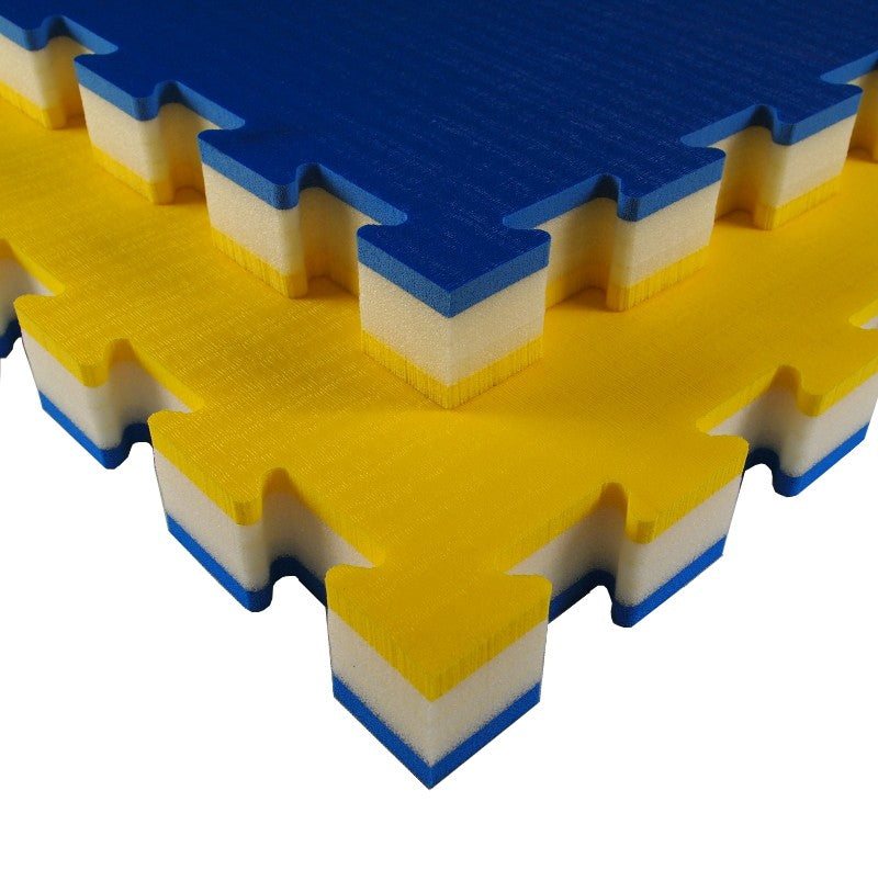 Tatami Incastro Judo Art. J50R, 100x100, 5cm. Giallo/Bianco/Blu Quantità Minima Per La Vendita 4 Moduli