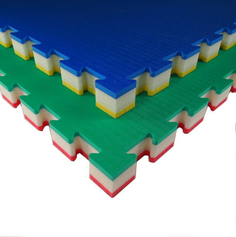 Tatami Incastro Judo Art. J50R, 100x100, 5cm. Verde/Bianco/Rosso Quantità Minima Per La Vendita 4 Moduli