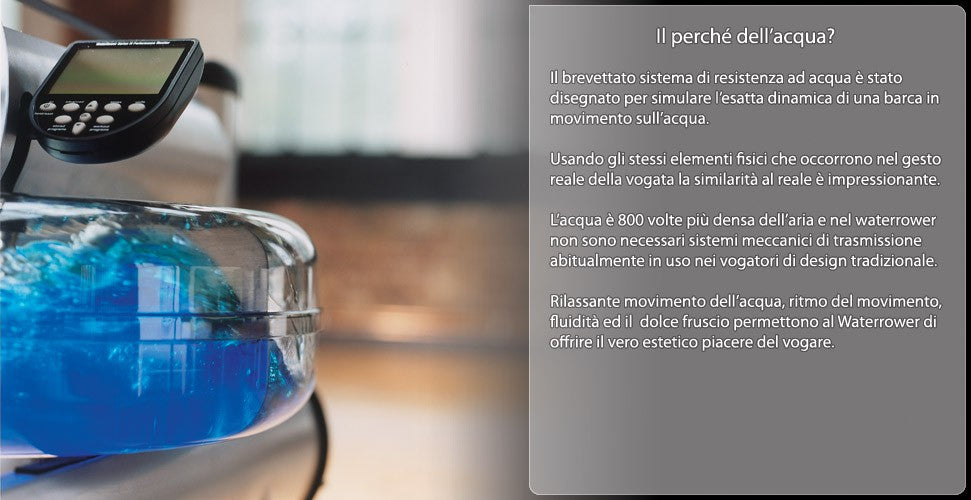 Vogatore Water Rower M1 Hi Rise Seduta Alta Struttura Acciaio Tubolare