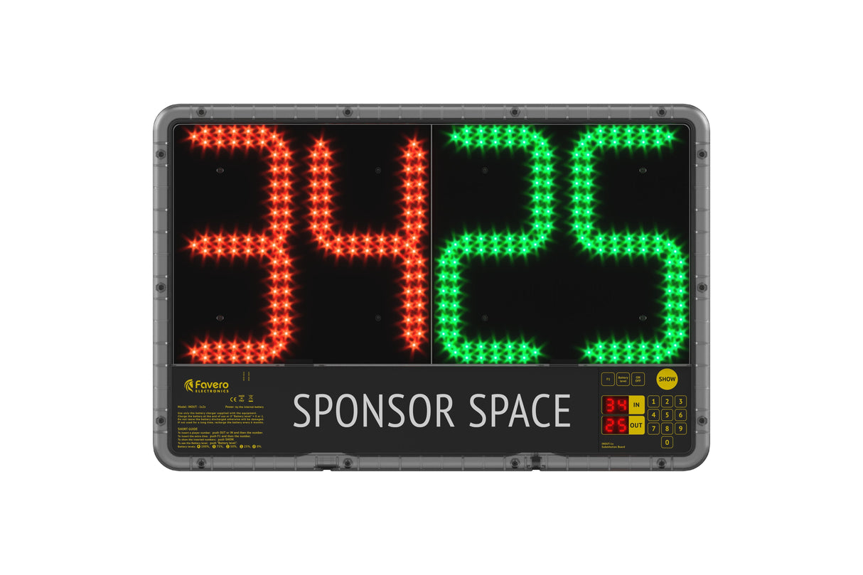 Art.292-01 - INOUT-1s Tabellone sostituzione giocatori con visualizzazione su 1 lato