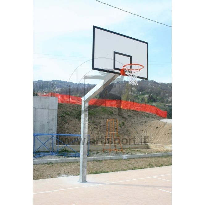 Impianto basket monotubolare zincato esterno sbalzo cm 165 Art B651standard