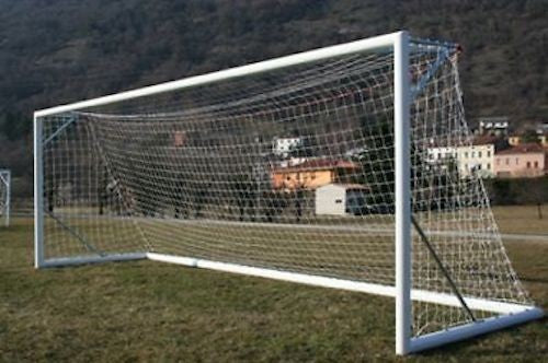 Coppia porte calcio trasportabili in alluminio 7,32x2,44 m Art. F 730 Con Basamento