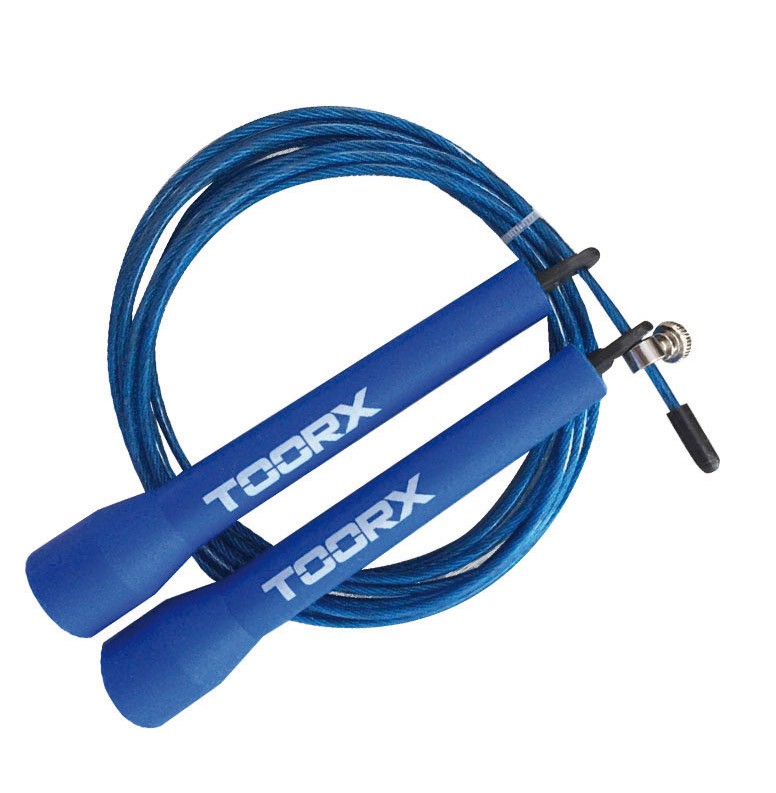 Corda Da Salto Veloce In Acciaio Con Manopole In Plastica Azzurre Toorx AHF-103