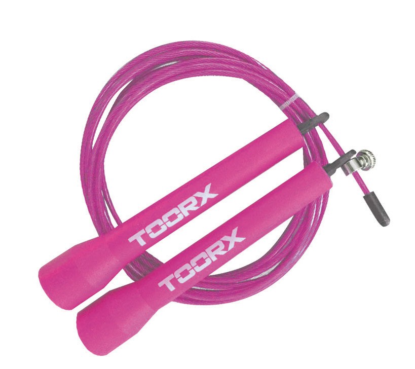 Corda Da Salto Veloce In Acciaio Con Manopole In Plastica Fucsia Toorx AHF-104