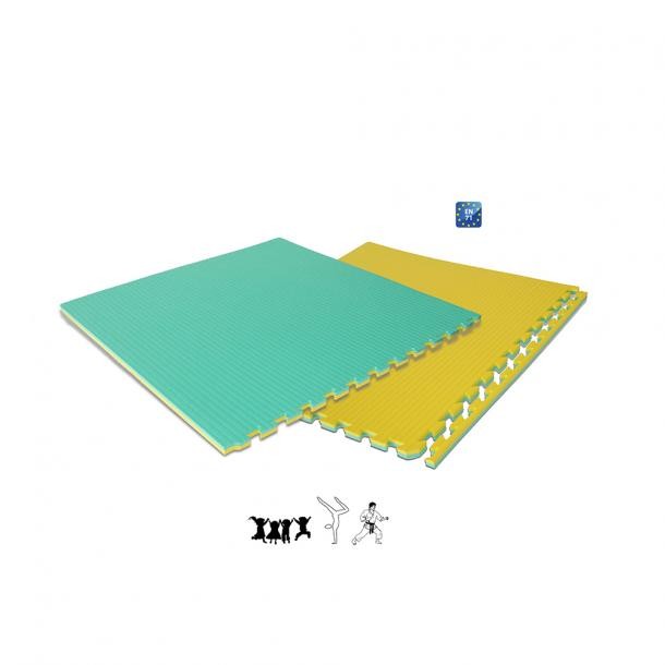 Tappeto Incastro Eva Art 3721Vg 100x100x2cm Verde-giallo