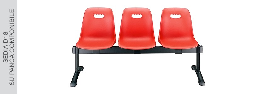 Scocca con schienale per tribuna e sedie OM D18 D18 ignifuga Blu R5017