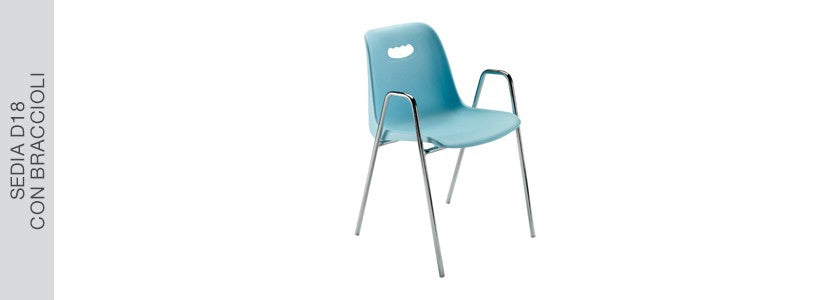 Scocca con schienale per tribuna e sedie OM D18 D18 ignifuga Blu R5017