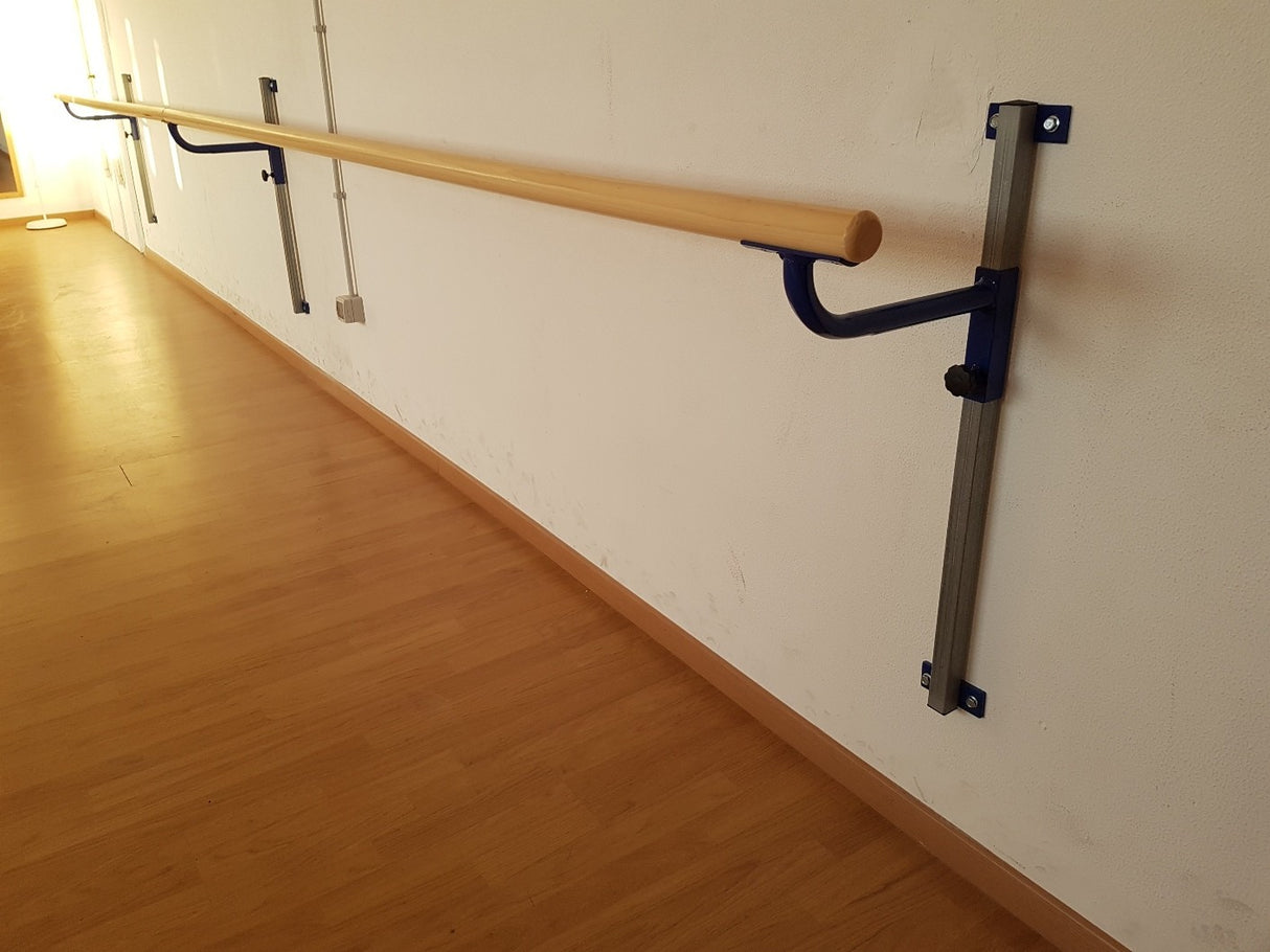 Sbarra danza completa a parete regolabile vivisport metri 4 colore grigio 3 supporti 1573 + Sbarra 1578