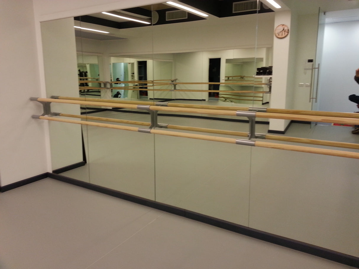 10 Specchio Danza di Sicurezza a Parete un Modulo con Battiscopa e Cornice Ferma Specchio Cm 200x100 Art. G400/b