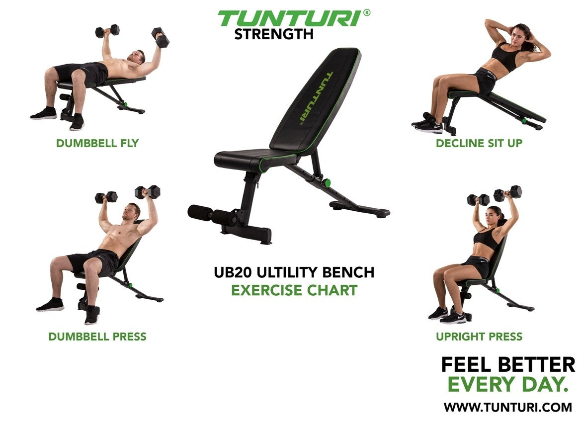 PANCA ADDOMINALI MULTIUSO TUNTURI UTILY BENCH UB20 ART.17TSUB2000