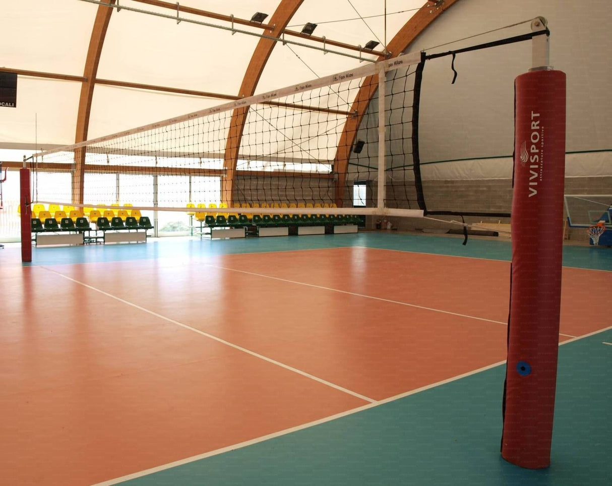 Impianto pallavolo monotubolare telescopico in alluminio a norma F.I.V.B. art 5013