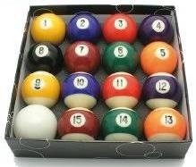 Serie bilie per Biliardo Standard diametro mm. 57 bilia bianca diametro mm. 54 Code GAL-5429-QB