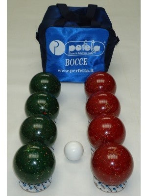 BOCCE MODELLO Mini Game MIX 1 da 80 mm composto da 4 bocce rosso+4 verde+ pallino 50mm + borsa