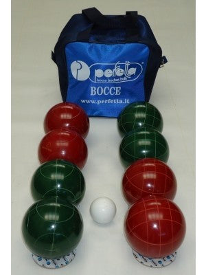 BOCCE MODELLO Jolly Pro composto da 4 bocce rosso scuro + 4 verde scuro + pallino 50mm