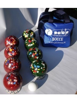 BOCCE MODELLO Mini Game MIX 3 da 100 mm composto da 4 bocce rosso+4 verde+ pallino 50mm + borsa