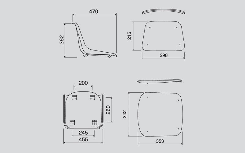 Scocca con schienale per tribuna e sedie OM D5 non ignifugo attacco a vite RICHIEDERE PREVENTIVO