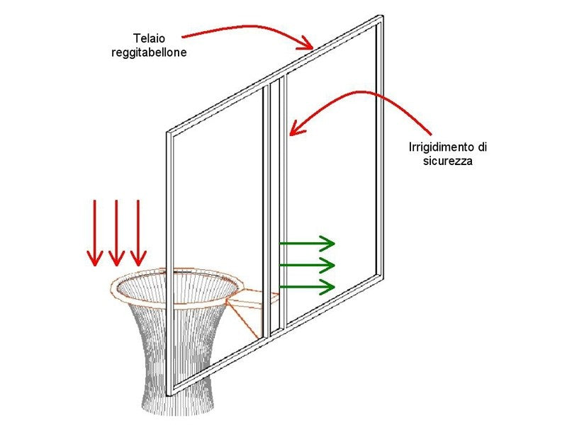 Telaio in acciaio per tabelloni basket Art. 406190