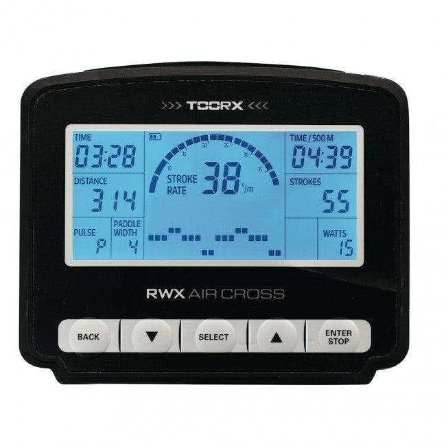 VOGATORE TOORX RWX AIR CROSS PROFESSIONALE HRC RICEVITORE FASCIA CARDIO. SISTEMA DI FRENAGGIO AD ARIA