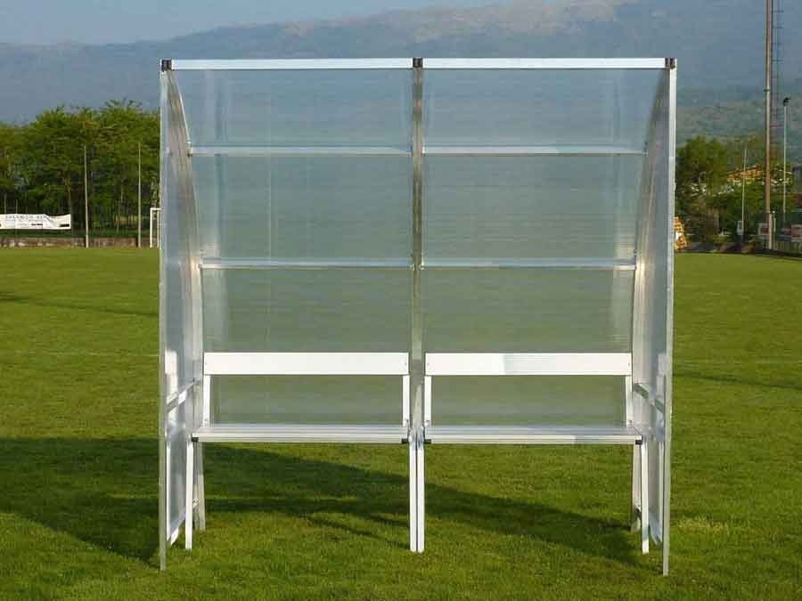 Panchina modello Light - Modulo da 1 metro copertura e seduta in doghe in alluminio anodizzato