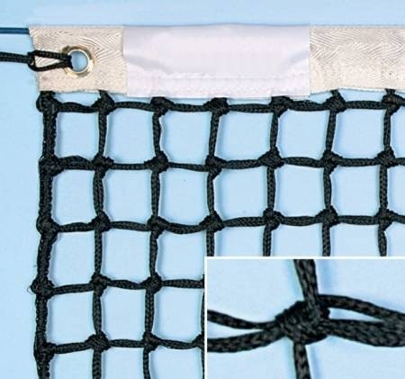 Rete tennis nylon Super torneo completa di cavo acciaio e centrorete con gancio fibbia ART 7524