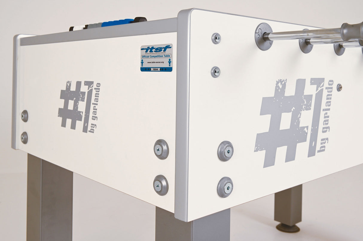 Calciobalilla Garlando Number 1 ITSF con aste uscenti, campo gioco lungo in vetro