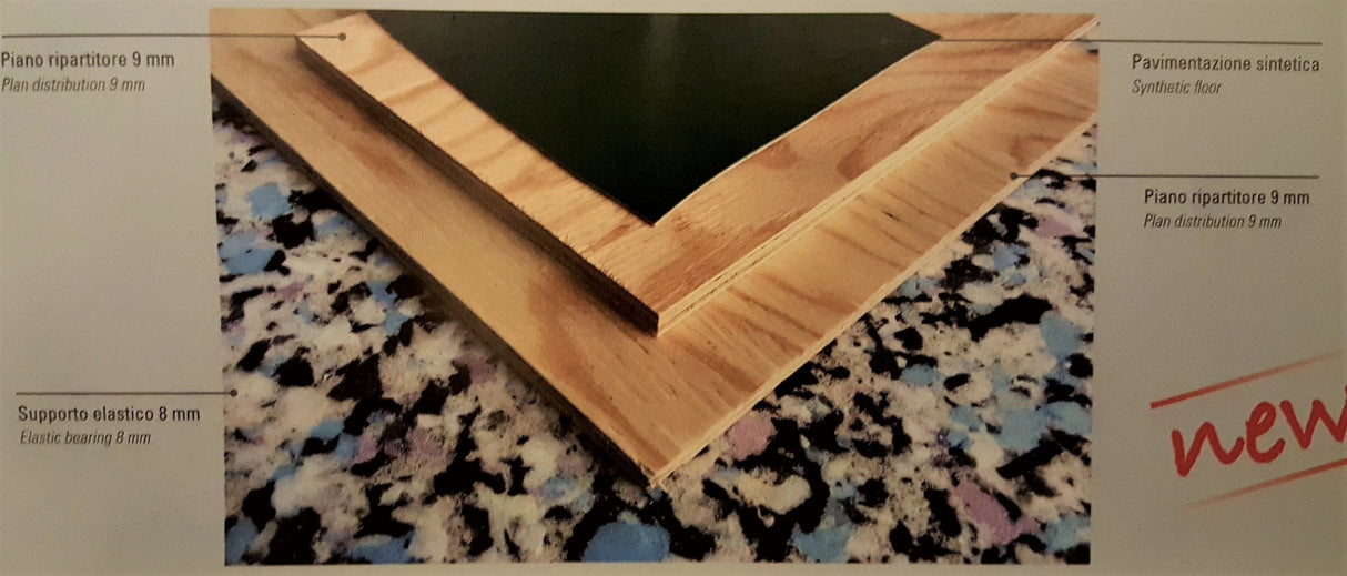 Pavimentazione Danza ELASTIC 26 compreso tappeto PVC