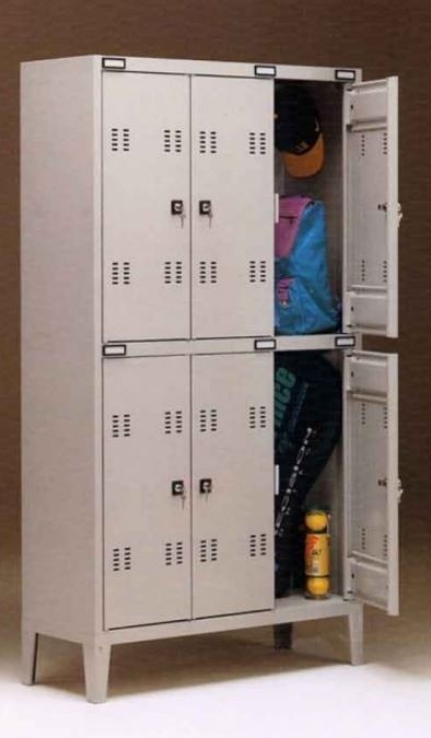 Armadio spogliatoio metallico a 3posti sovrapposti ART 9105 VIV. ante color GRIGIO