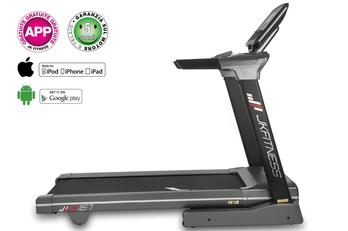 Tapis Roulant Jk-167 3,5 Hp Dc Continuativi 5,0 Hp Dc Di Spunto Fascia Cardio Inclusa
