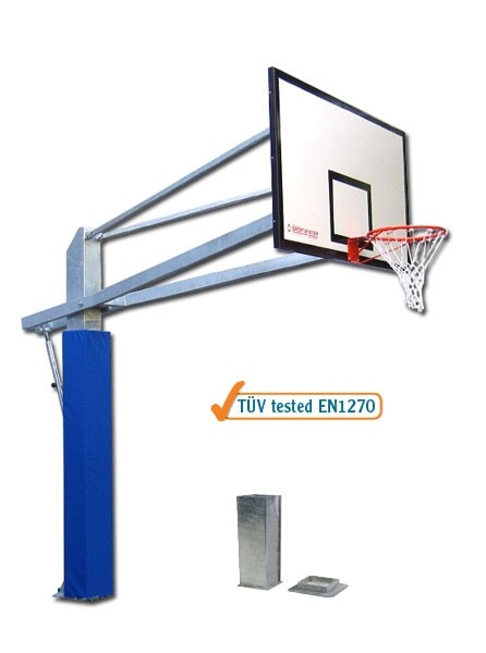 Impianto basket e minibasket monotubolare di acciaio zincato (altezza regolabile manualmente) Art. S04036