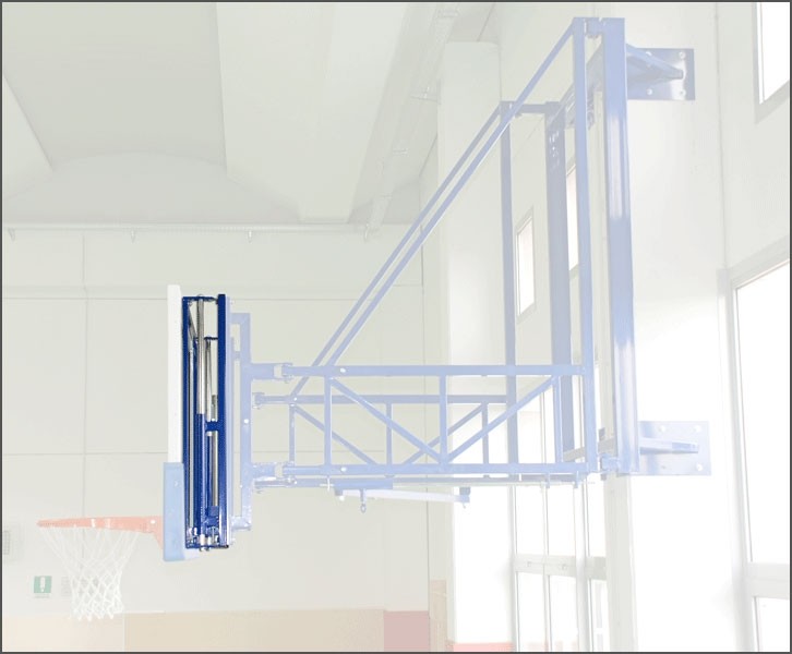 Coppia dispositivi meccanici per regolazione altezza dei tabelloni degli impianti basket a muro e a soffitto Art. S04074