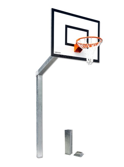 Impianto minibasket monotubolare di acciaio zincato, sbalzo cm 165 Art. S04159