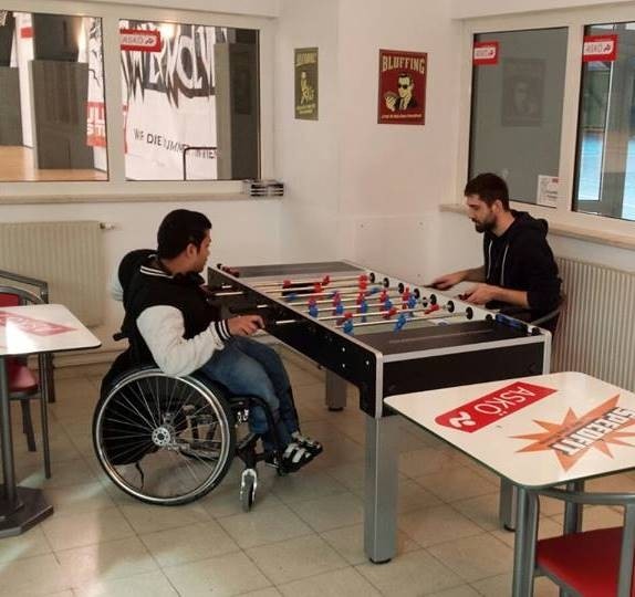 Calcio Balilla Special Champion Aste Rientranti per giocatori disabili Cod. specialrcvl