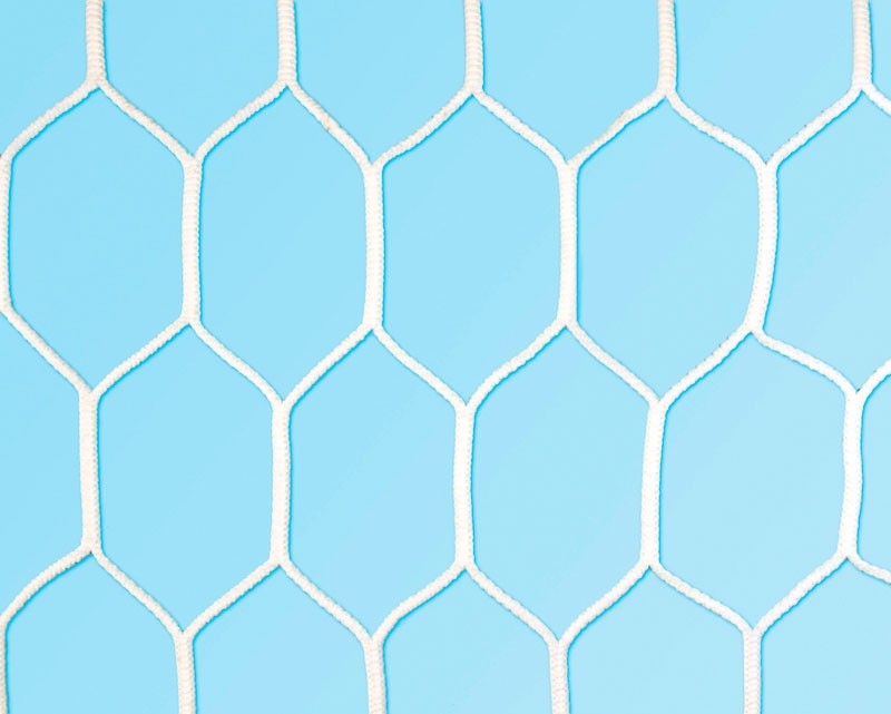 Coppia reti calcio regolamentari in nylon diametro mm 6 maglia esagonale Art. S04358